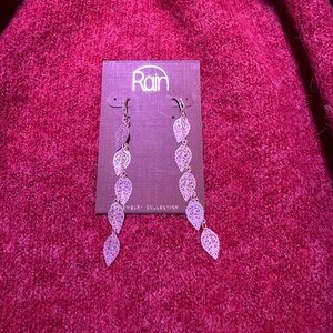 Rain Silver Leaf Drop Earrings